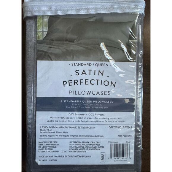 Satin Perfection Grey Satin Pillowcase - Picture 2 of 2